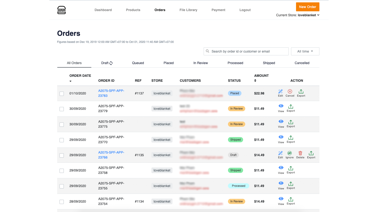 Gestion de vos commandes