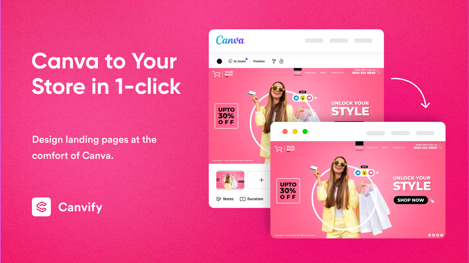 Design Shopify landing pages in Canva