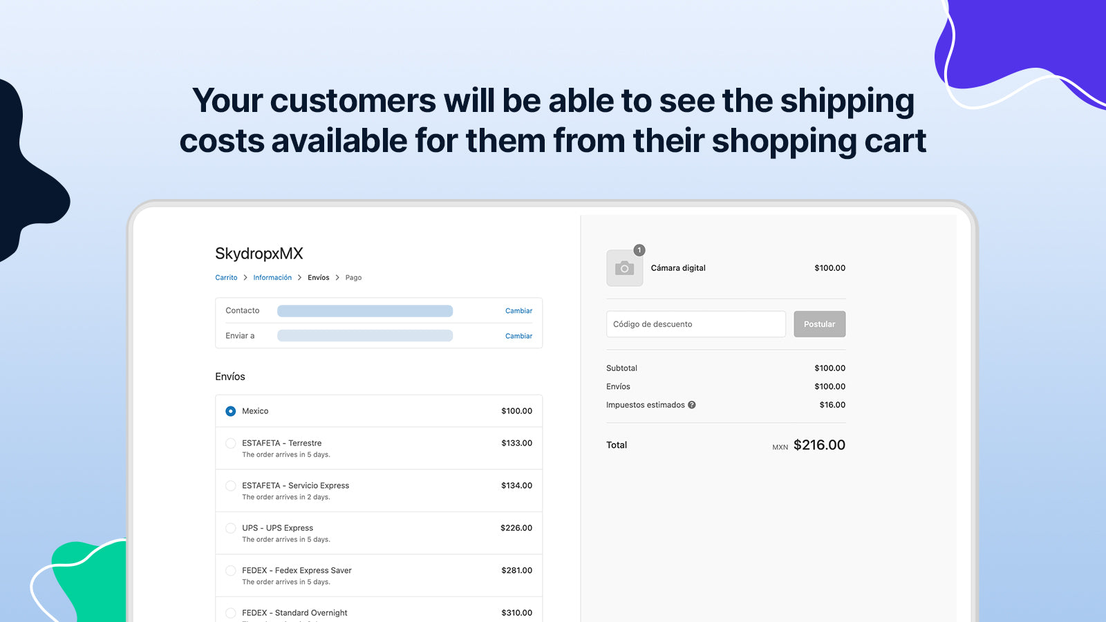 Skydropx: Rates and shipping Screenshot