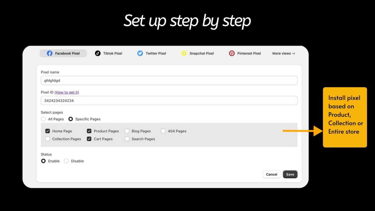 Track all events in sample step