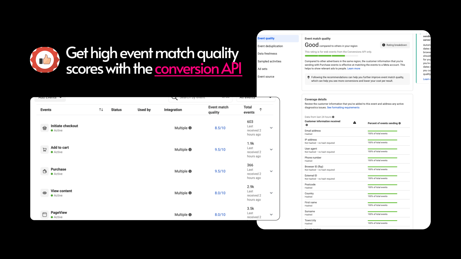 Opnå en høj event match kvalitetsscore