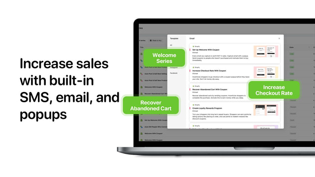 Steigern Sie den Umsatz mit eingebauten SMS, E-Mails und Popups