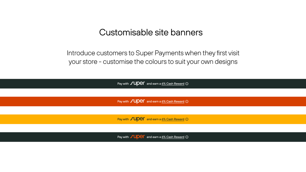 Customisable site banners