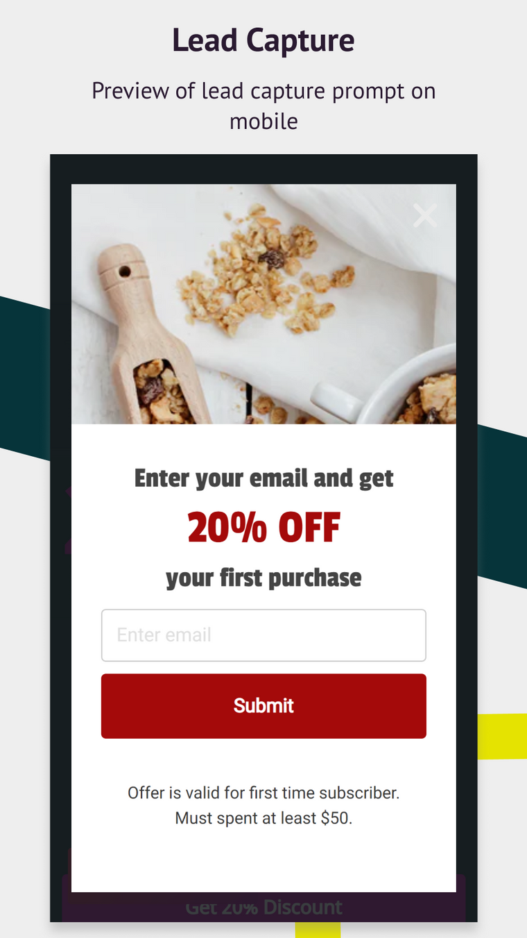 Prompt: Email Popup & Upsell Screenshot