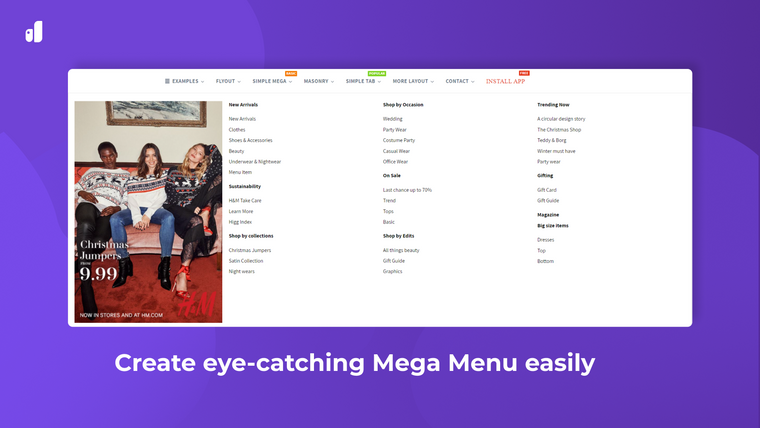 qikify Mega Menu & Navigation Screenshot