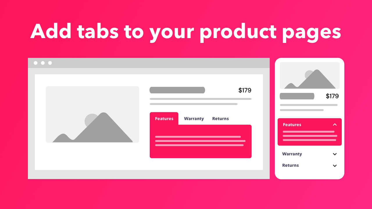 Tabs+ Product Descriptions Screenshot