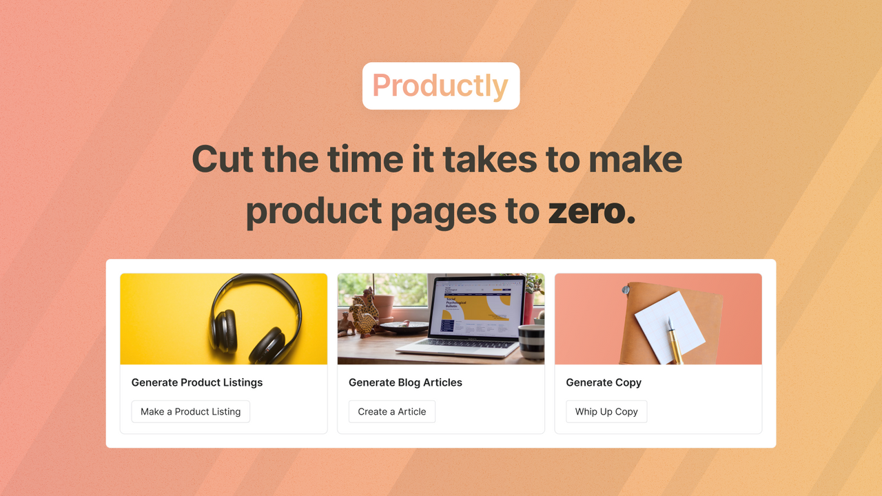 Make product pages with one click