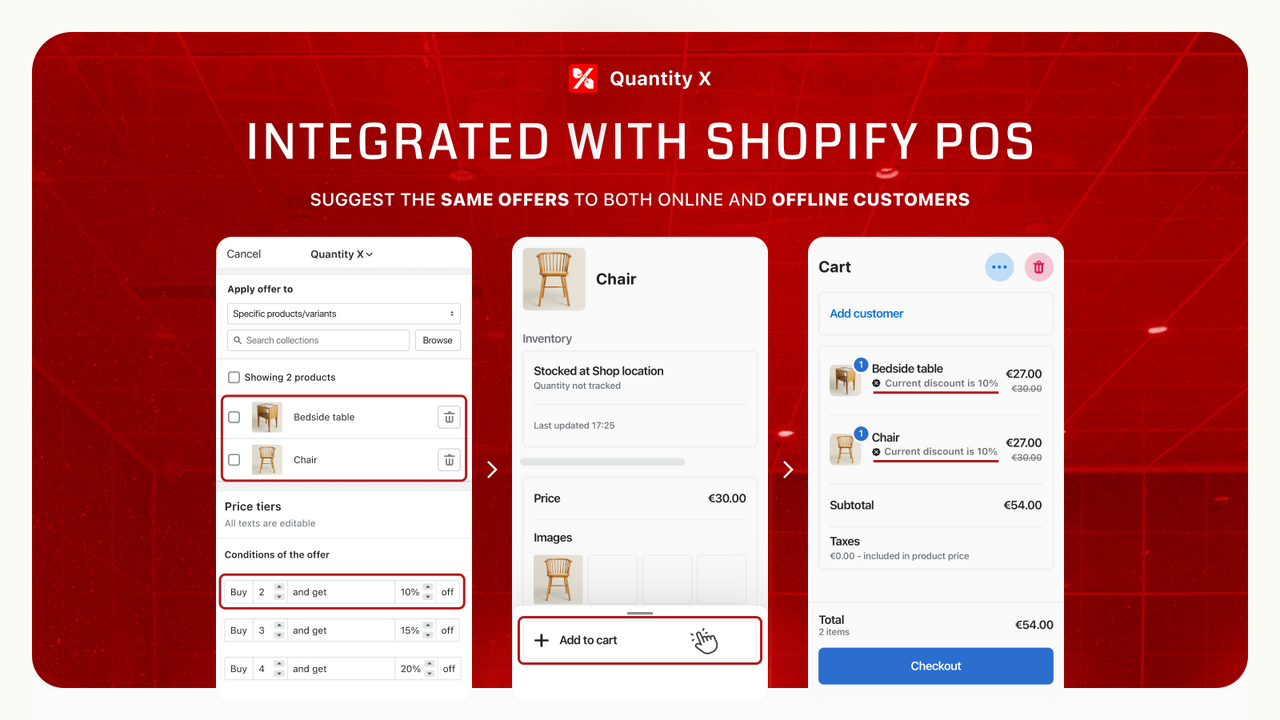 application de paliers de quantité sur POS Shopify