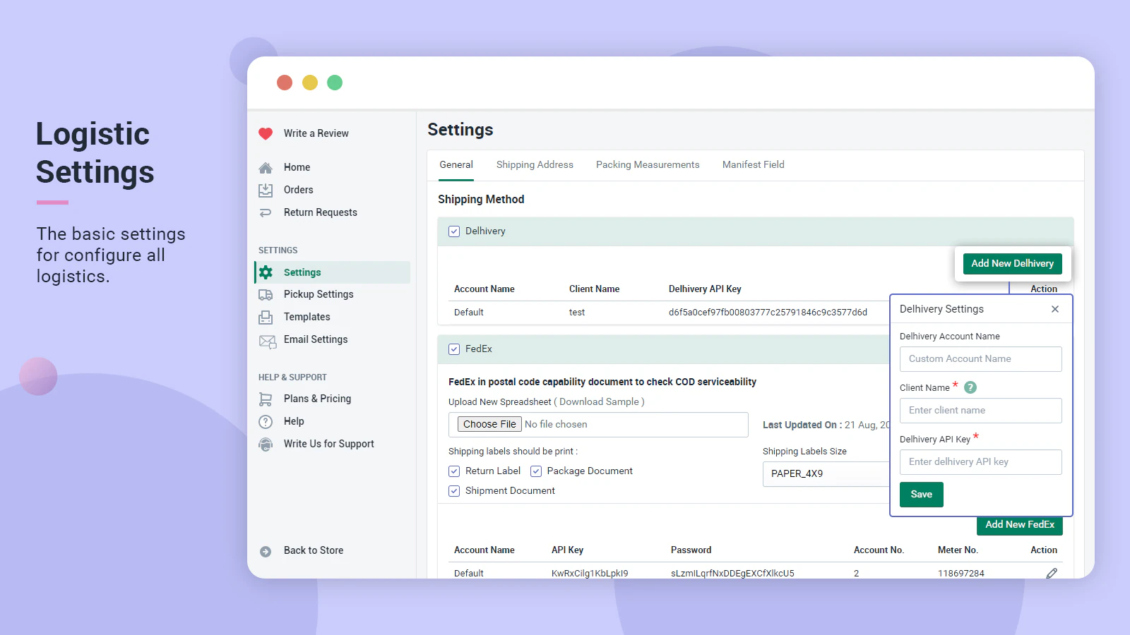 multiple warehouse management with separate settings