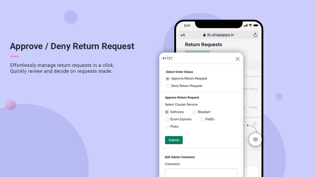 manage return requests on the go using your mobile