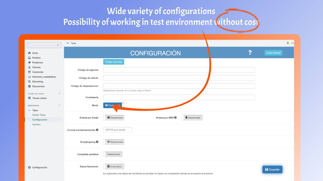 Great variety of configurations. Free testing environment