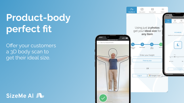 With 2 photos and AI customers can get their ideal size