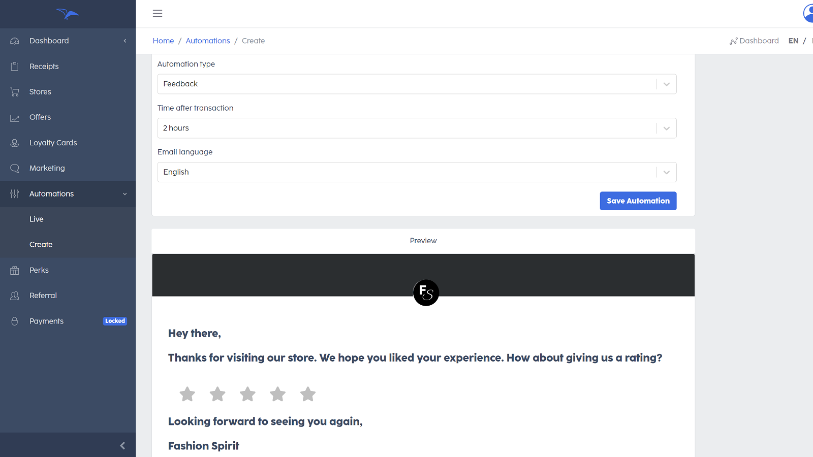 refive: Customer Engagement Screenshot