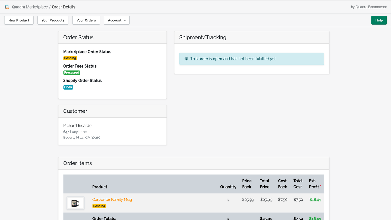 Track the production and fulfillment of your orders