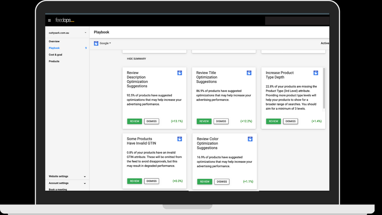 The playbook helps you work out what to optimize next