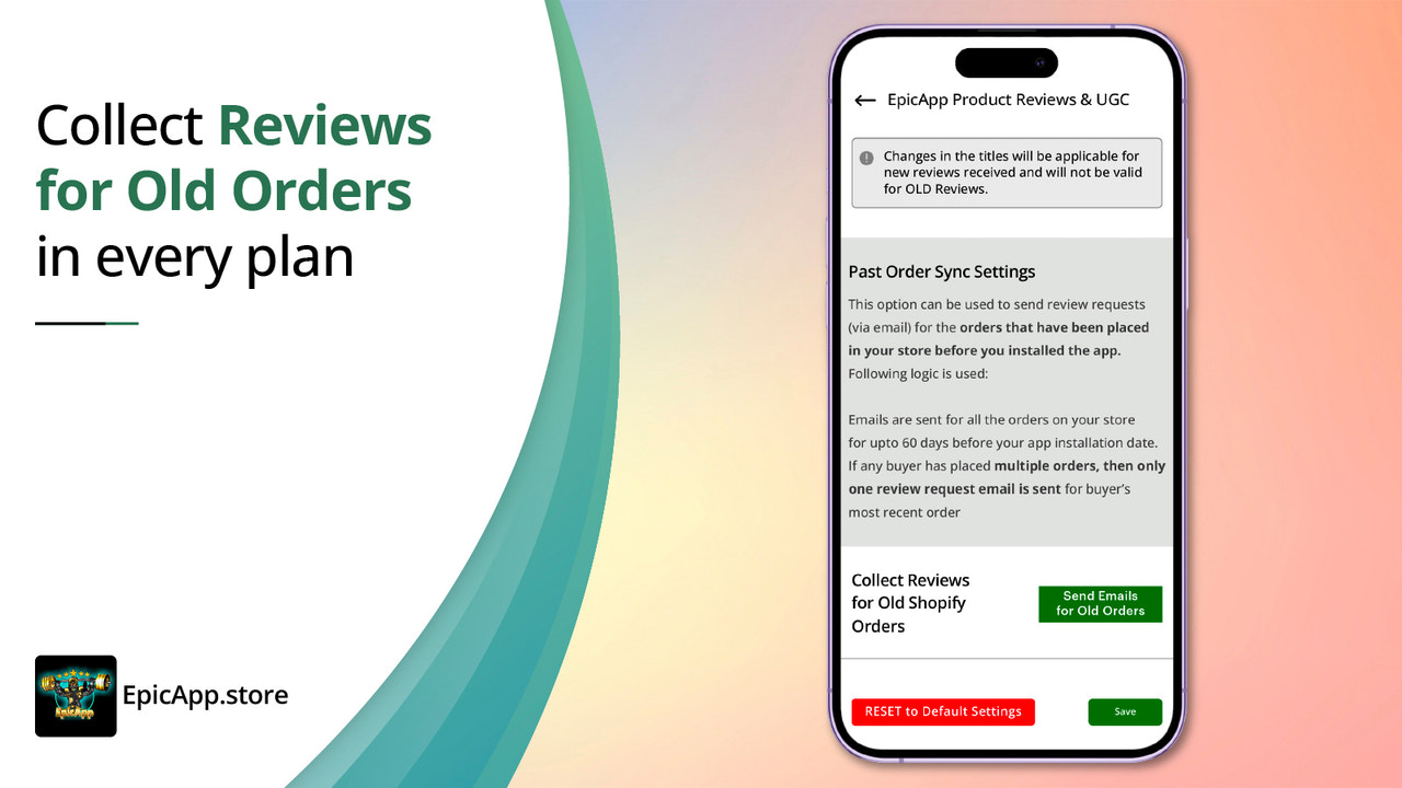 Collect Reviews for Old Orders in every plan