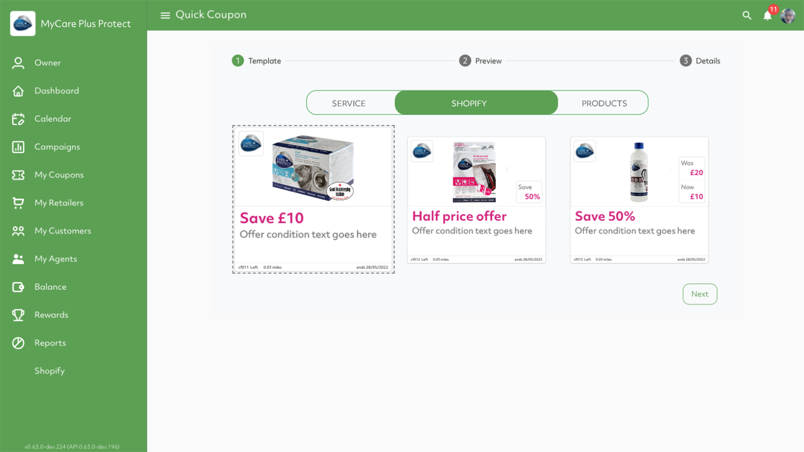 Seletor de produtos do Shopify do CouponBank