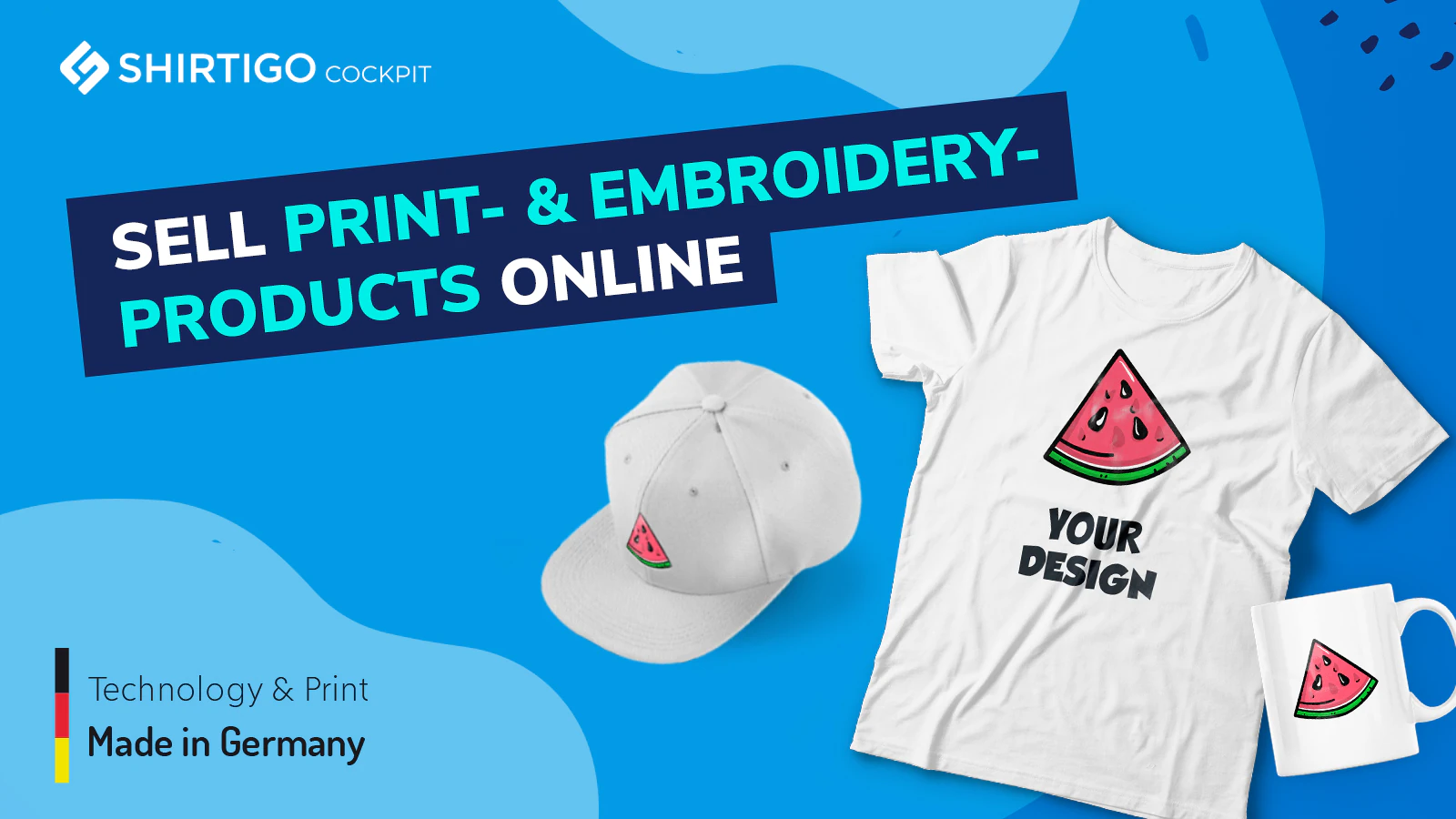 Create & sell print & embroidery products with shopify