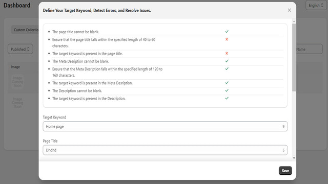 edit meta tags and content