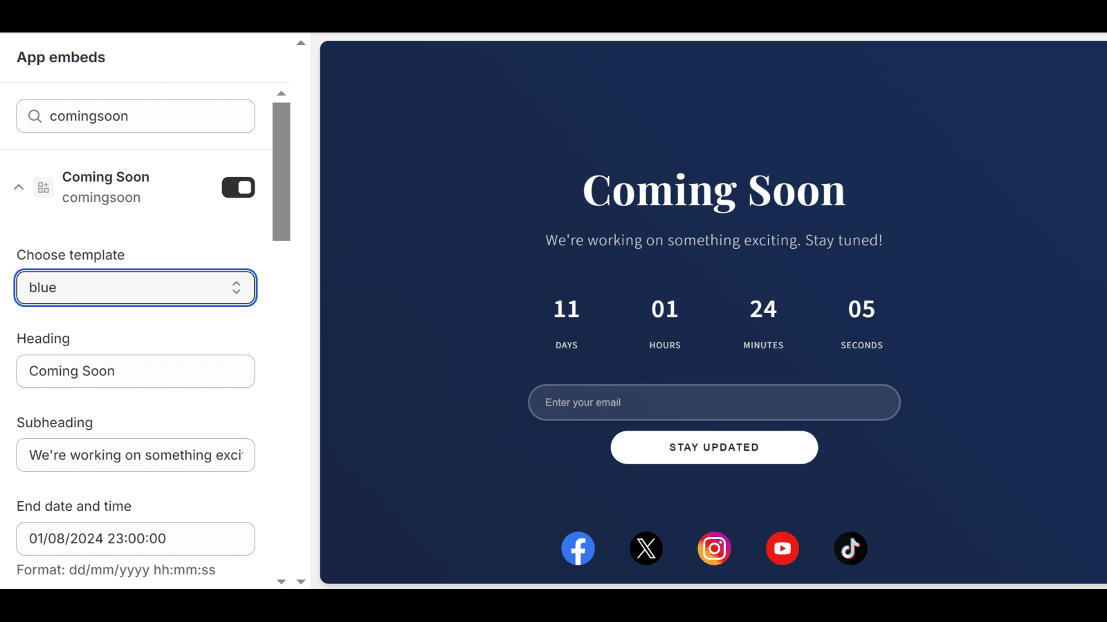 Coming Soon Page Builder Screenshot