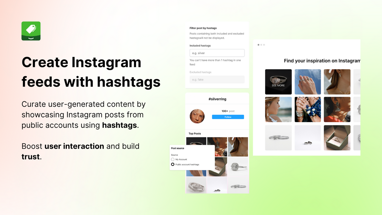 vibe instagram feed hjælper med at oprette instagram feed med hashtags