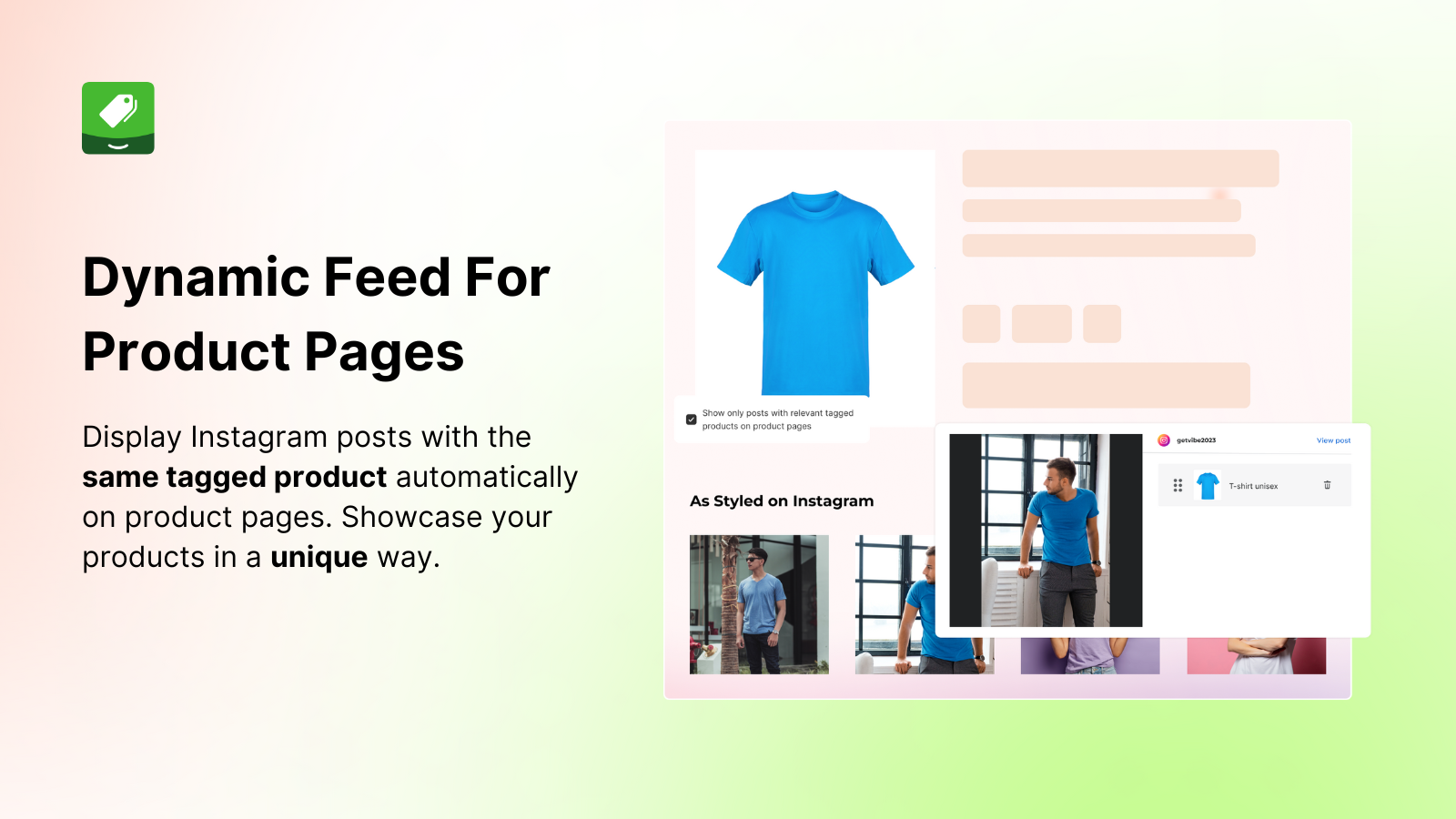 vibe instagram feed helpt bij het creëren van een dynamische feed voor productpagina's