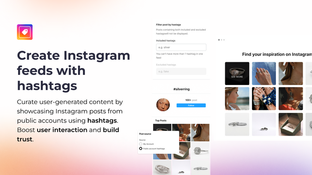 le flux instagram de vibe aide à créer un flux instagram avec des hashtags