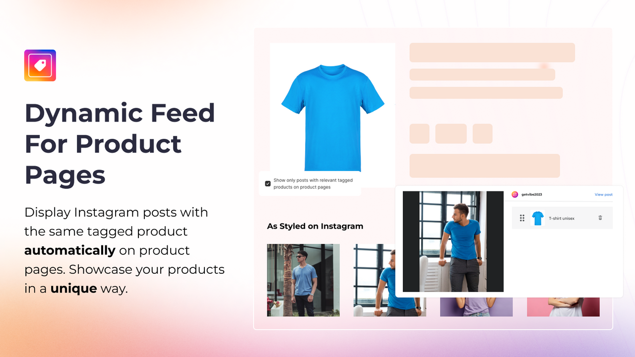 el feed de instagram de vibe ayuda a crear un feed dinámico para las páginas de productos