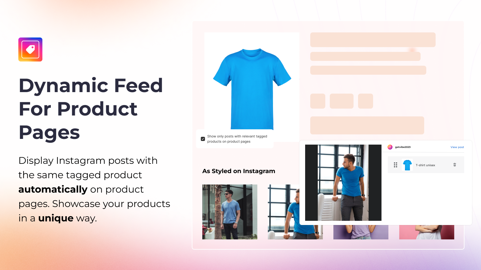 vibe instagram feed helps create dynamic feed for product pages