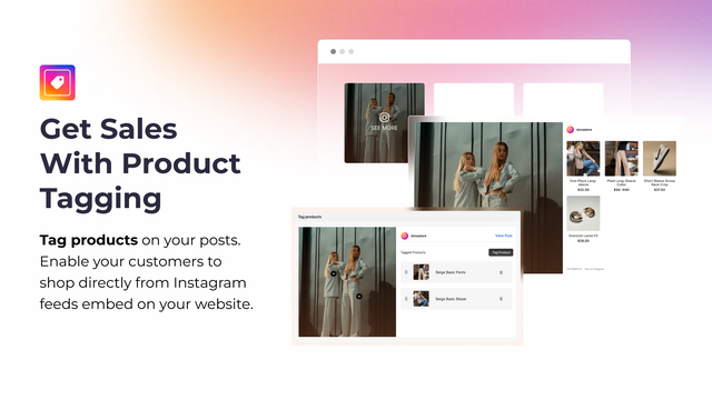 vibe instagram feed helps get sales with product tagging