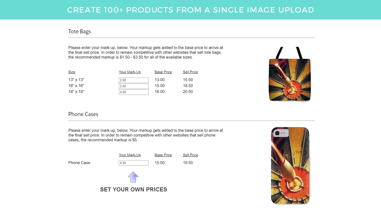 Erstellen Sie 100+ Print-On-Demand-Produkte aus einem einzigen Bild-Upload