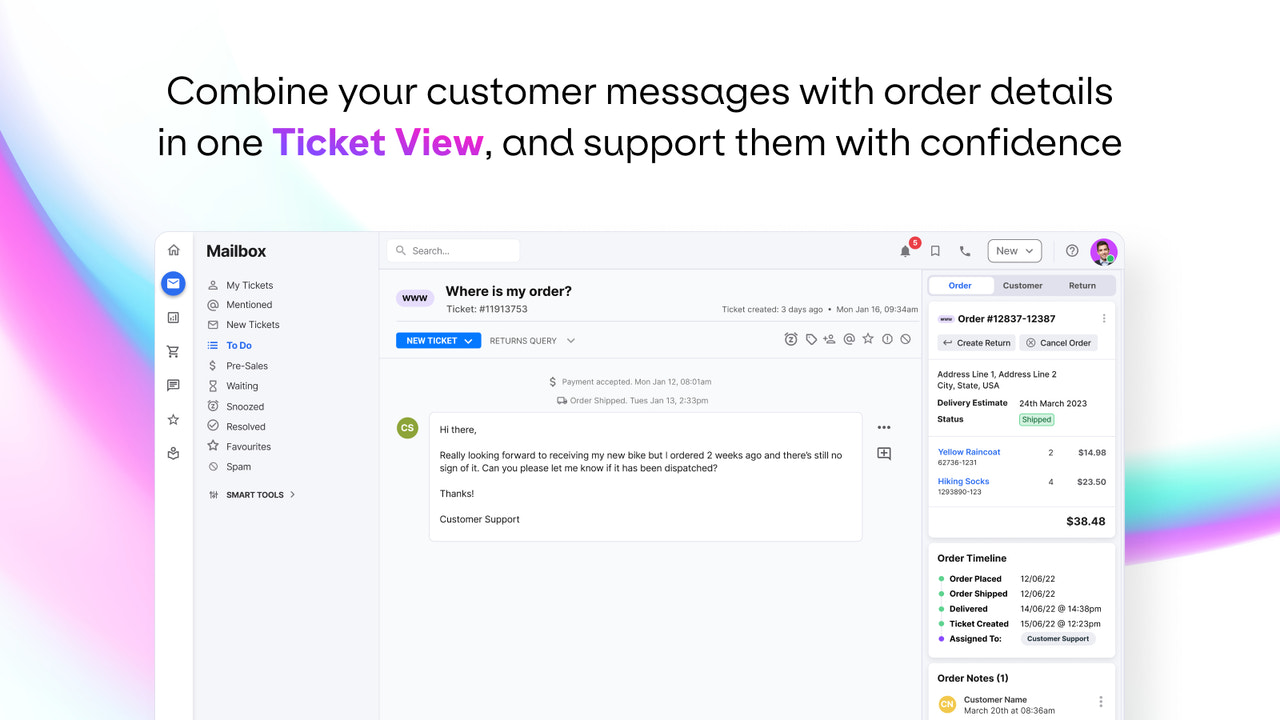 Shopify app: Helpdesk and live chat for online store 