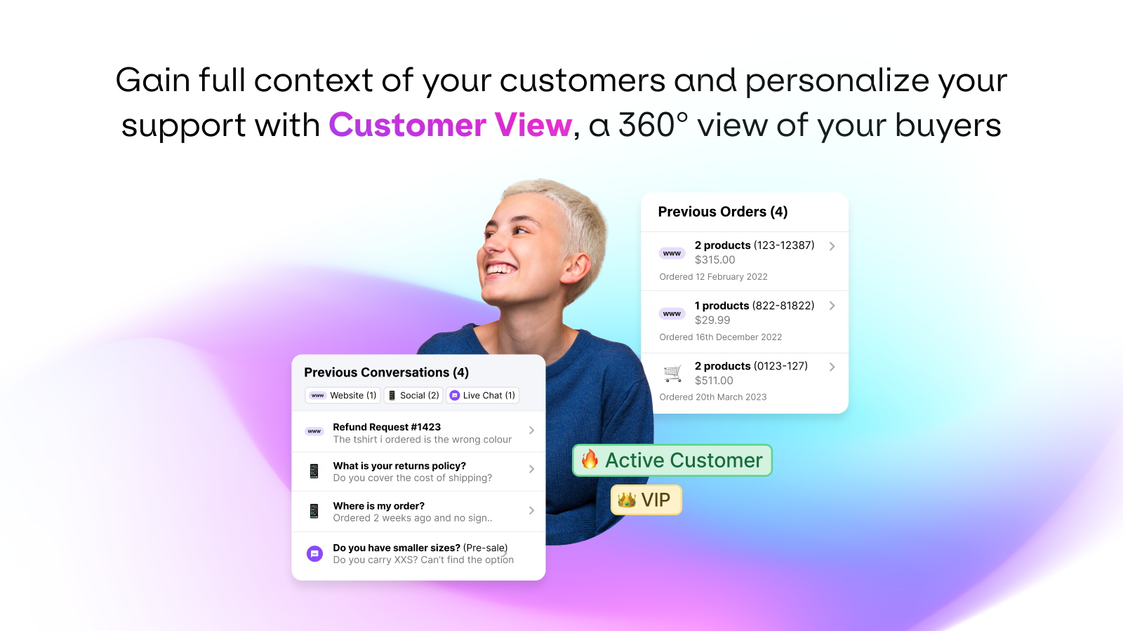 Personalize your customer service with a 360° view of your buyer
