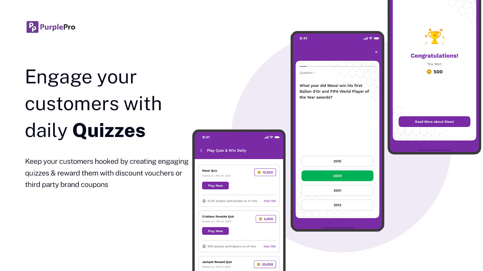 PurplePro‑Loyalty Rewards Quiz Screenshot