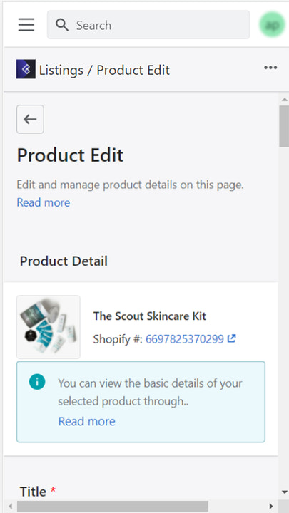 Product Edit setting for amazon