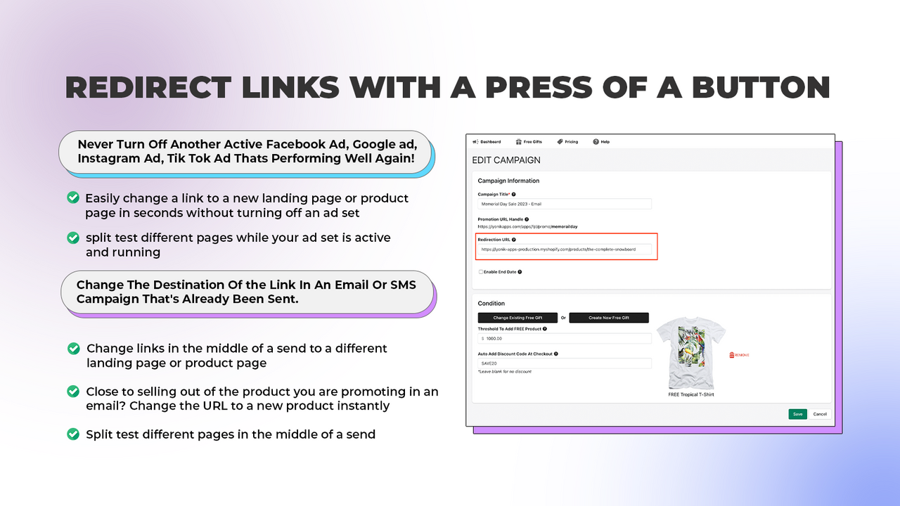 Flexible redirection: Modify link destinations anytime