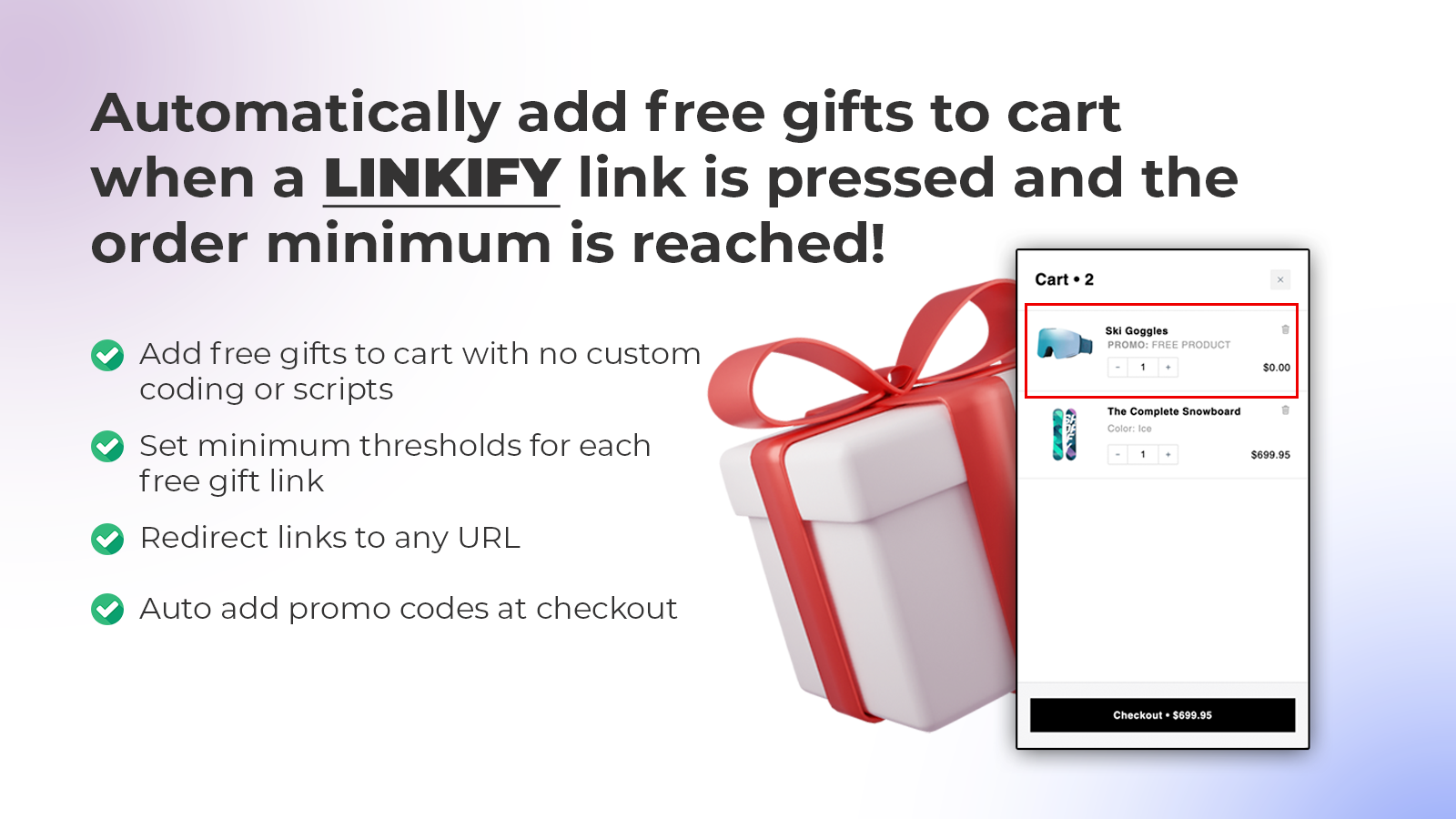 Free gifts with LINKIFY custom links