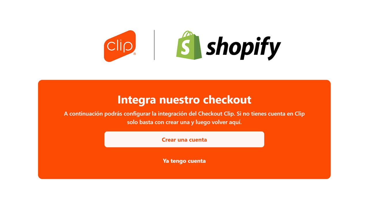 Integra tu cuenta Clip o crea una nueva