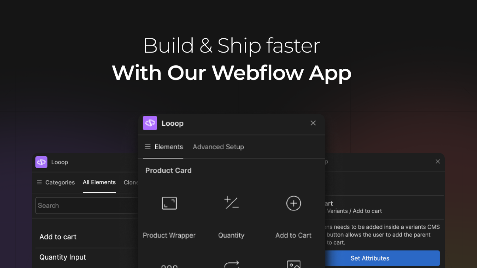 Construa mais rápido com o aplicativo oficial do Looop para Webflow