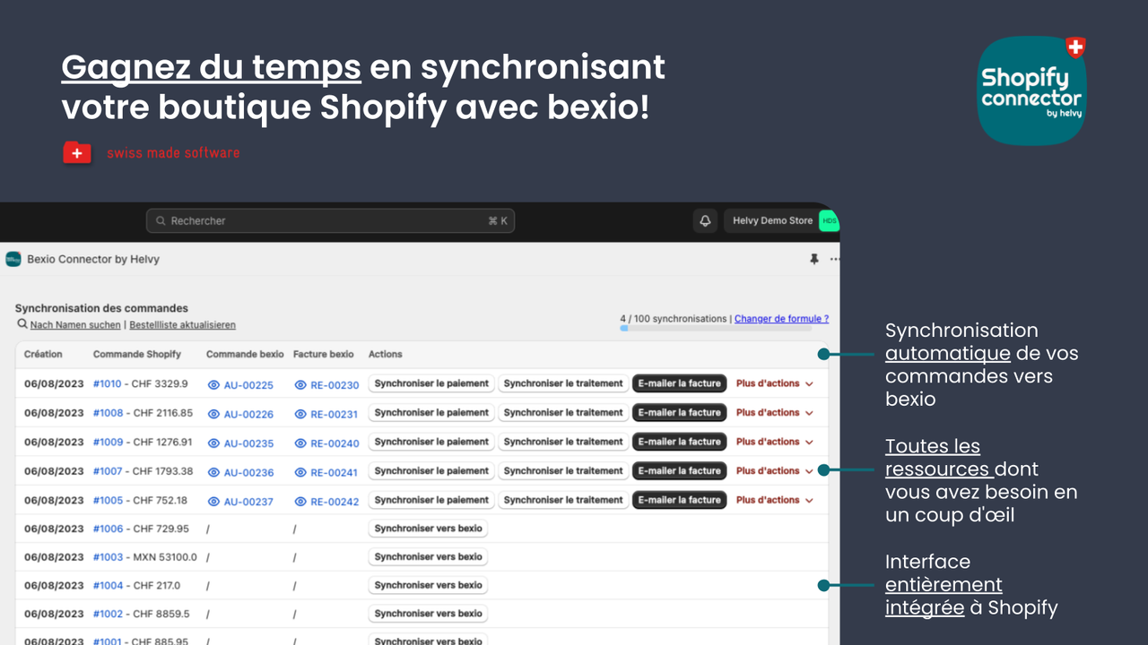 Gagnez du temps en synchronisant votre boutique avec bexio