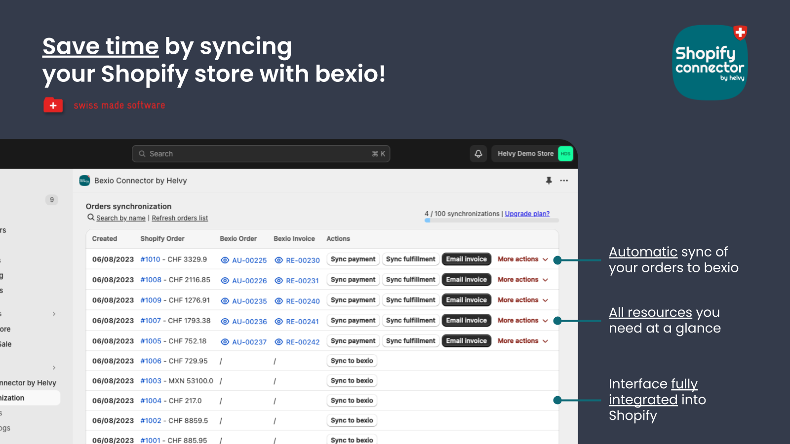 Bexio Connector by Helvy Screenshot