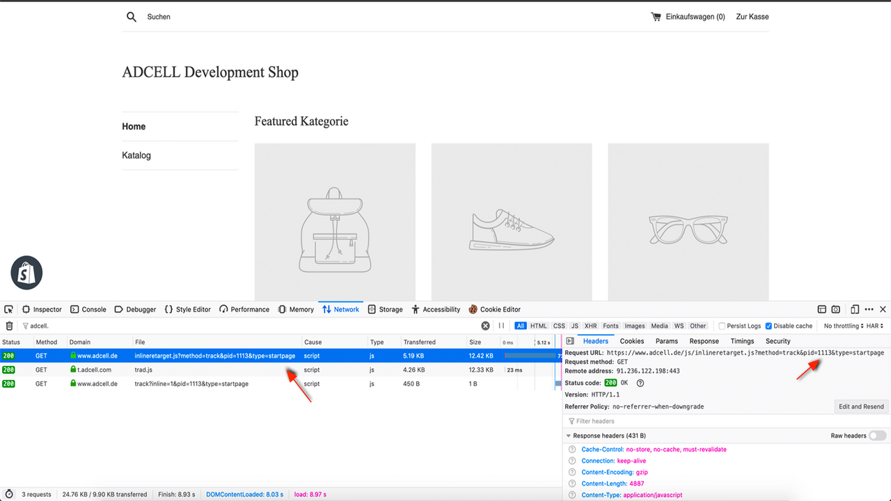 adcell shopify dev