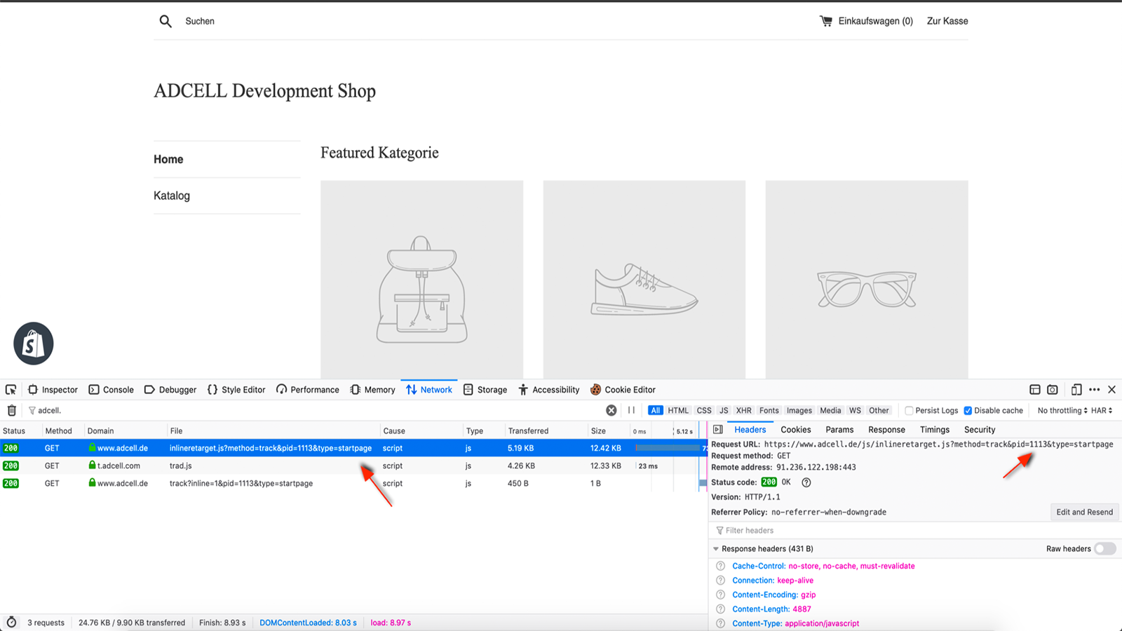 adcell shopify dev