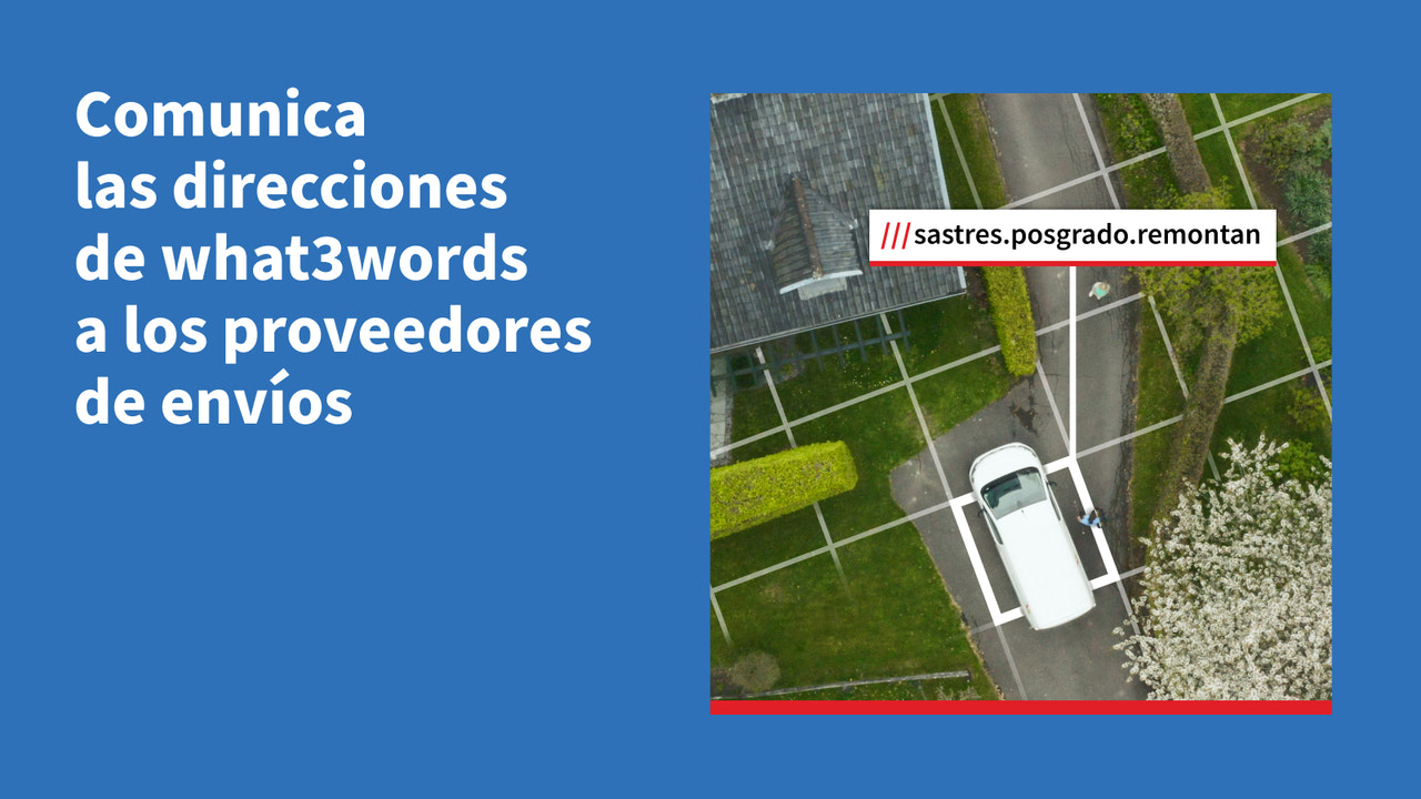 Furgoneta en una dirección de what3words