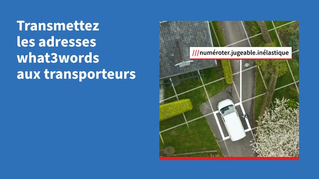 Fourgon allant à l’adresse what3words