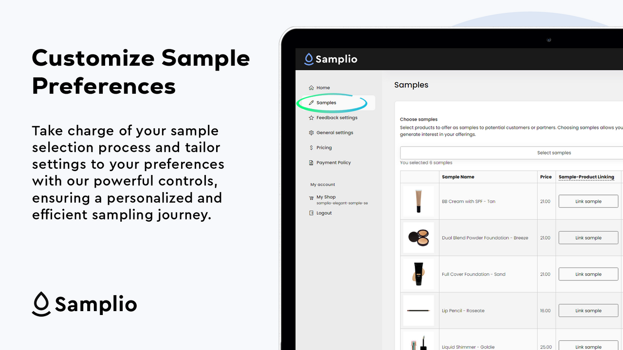 Customize Sample Preferences