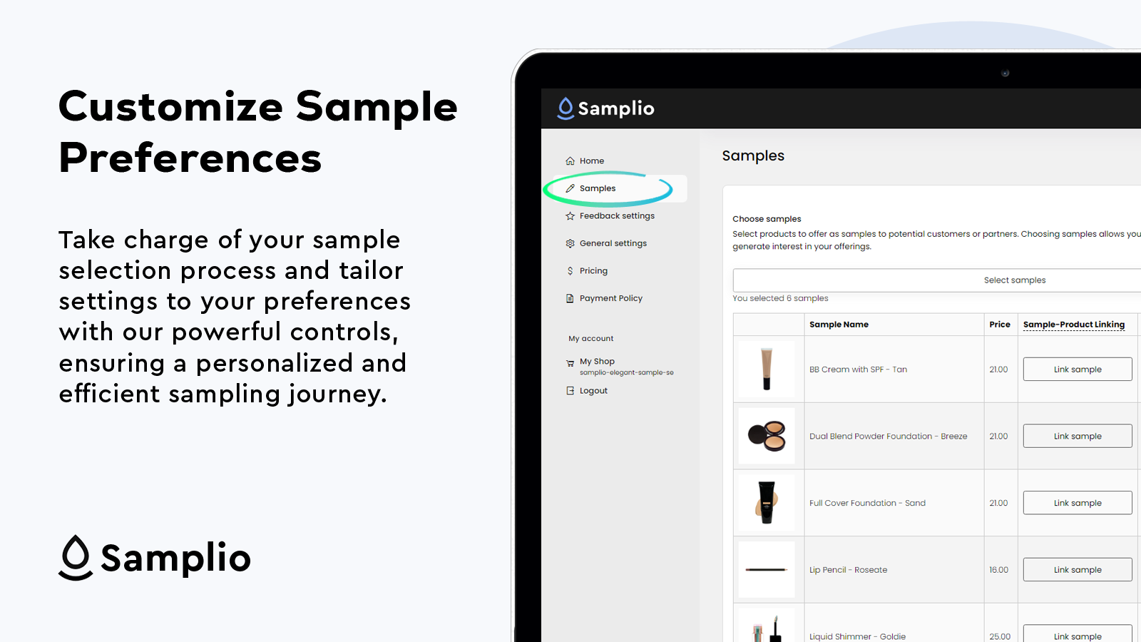 Customize Sample Preferences