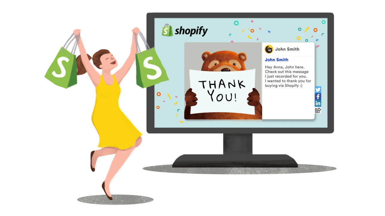 Vídeo de agradecimento do Bonjoro Shopify