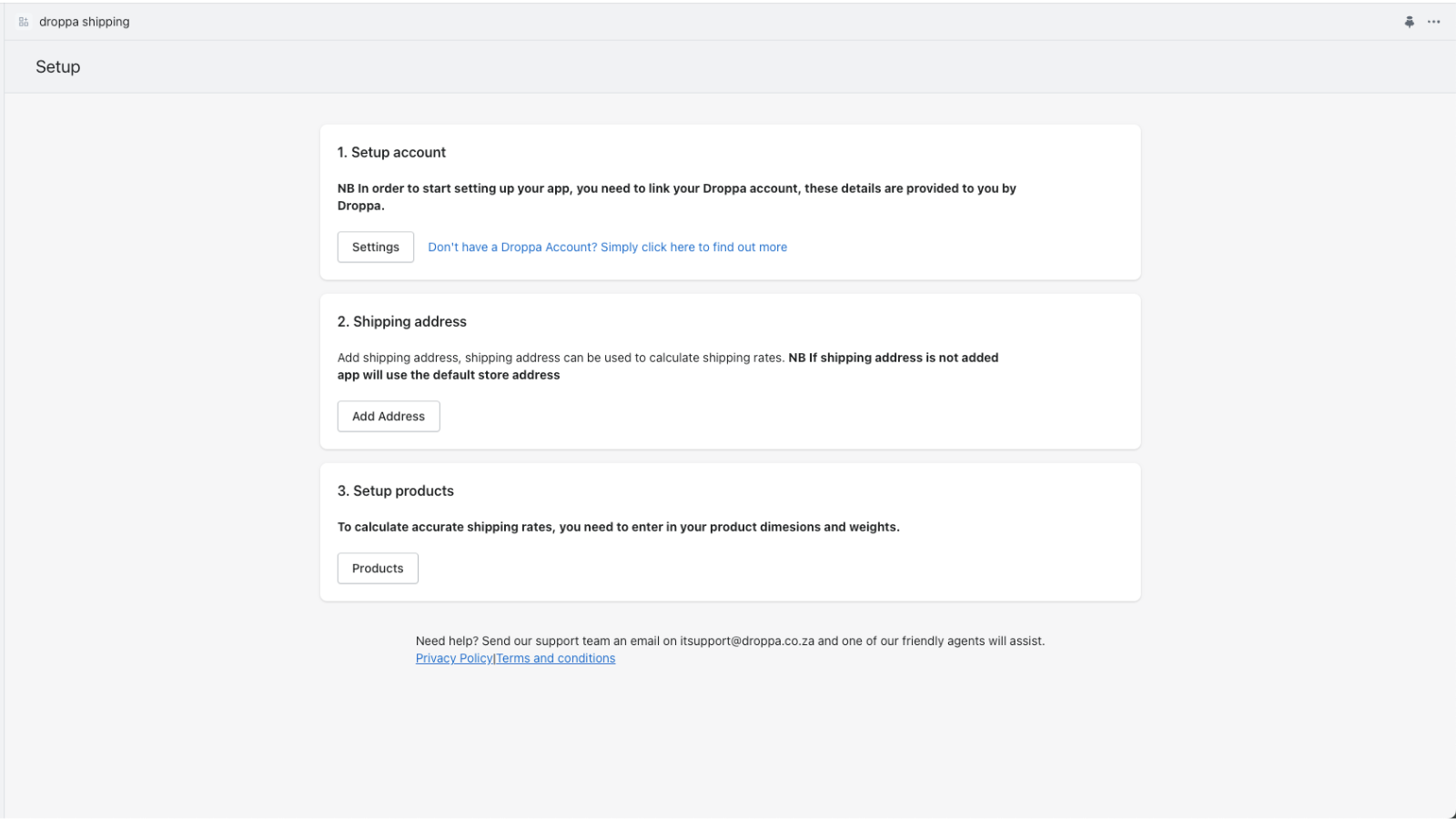 Painel, mostra um resumo dos status quando o aplicativo está ativo