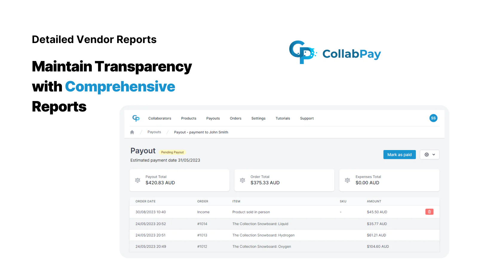 Relatórios detalhados de fornecedores